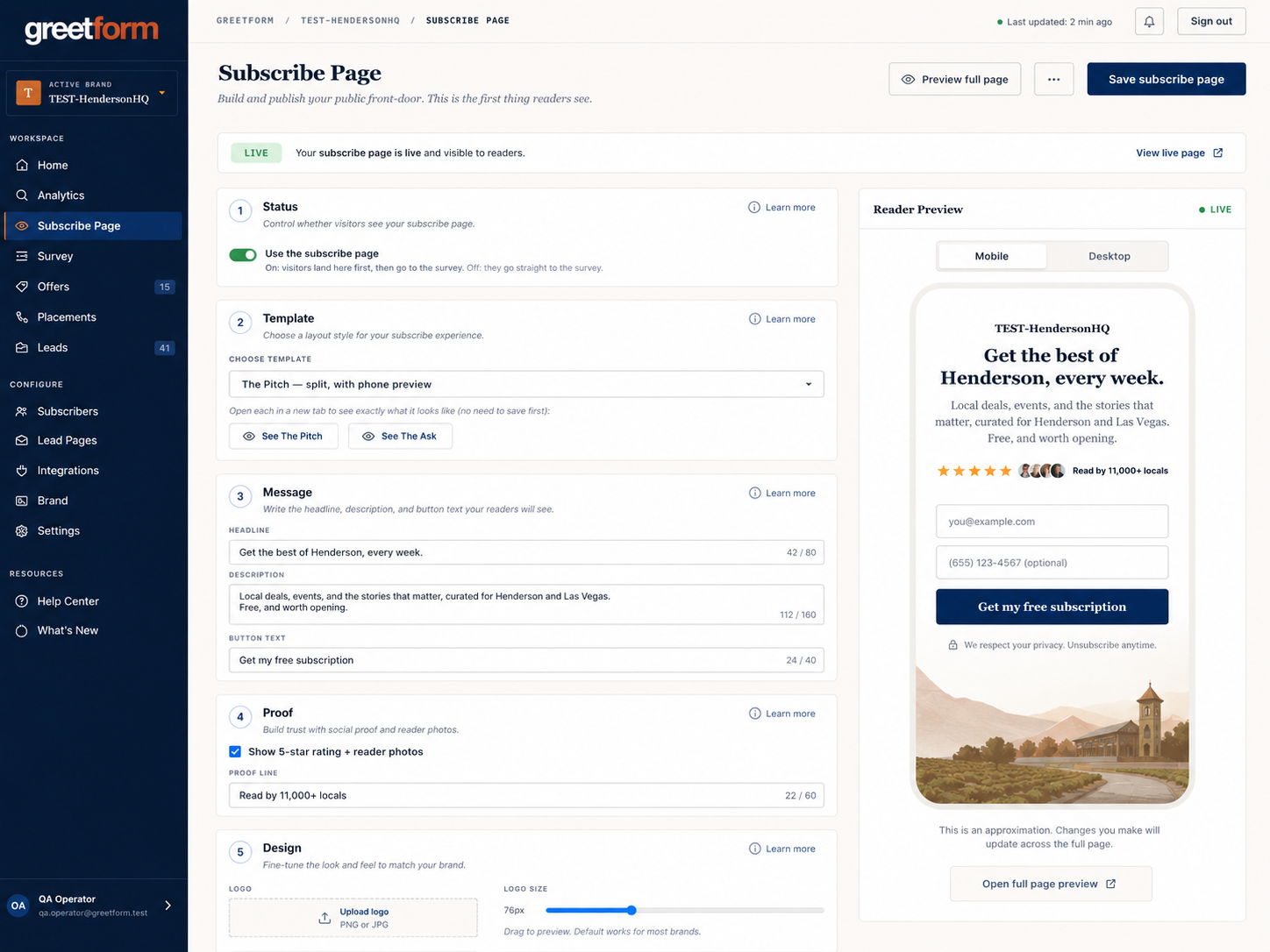 Greetform lead pages